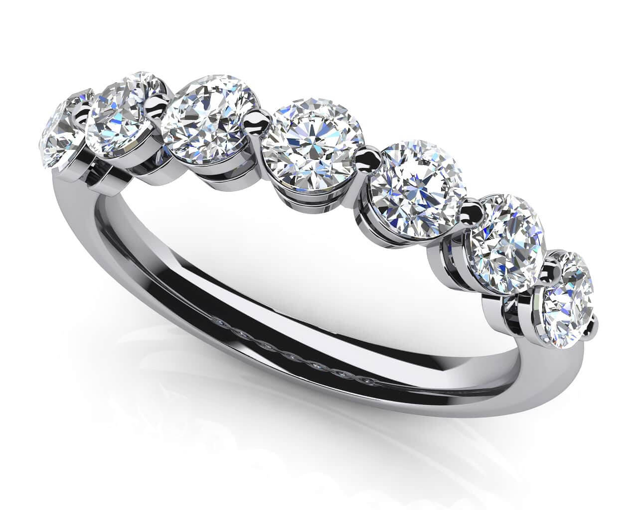 Brilliant 7 Diamonds Lab-Grown Diamond Anniversary Ring with 0.49 ct.(finished) 2.6mm