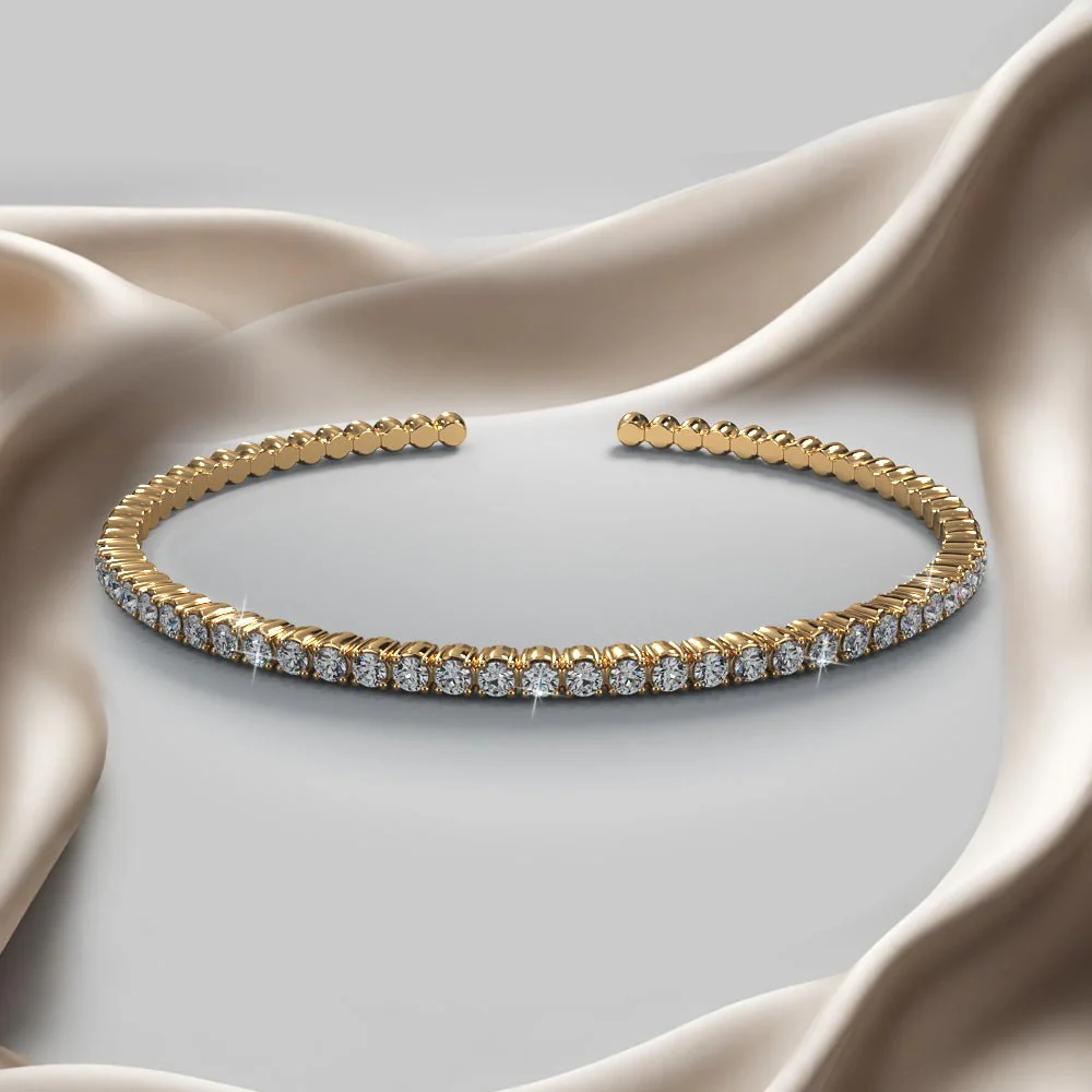 Brilliant Cut Diamond Flexible Bangle Diamond  with 1.19 ct.(finished) 2.2mm - Image 4