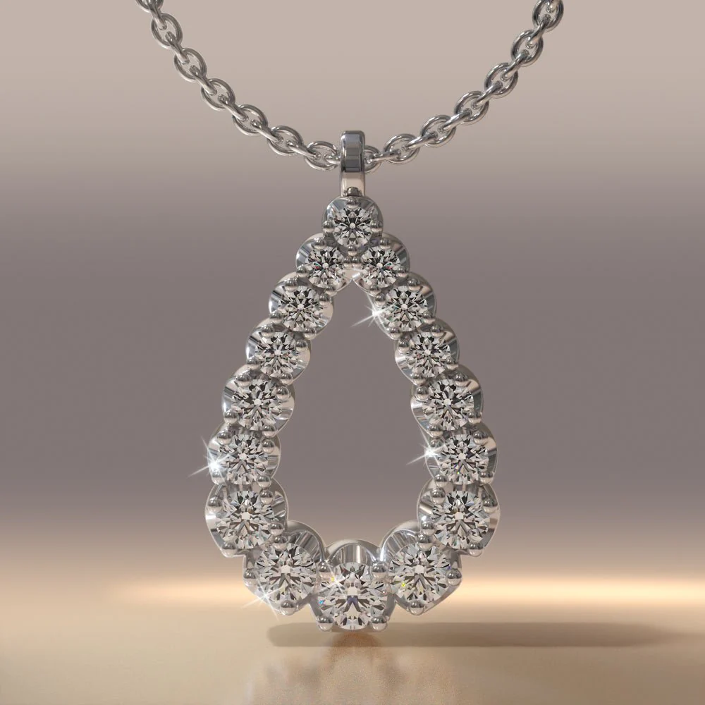 Brilliant Cut Graduated Lab-Grown Diamond Pendant with 1.53 ct.(finished) - Image 3