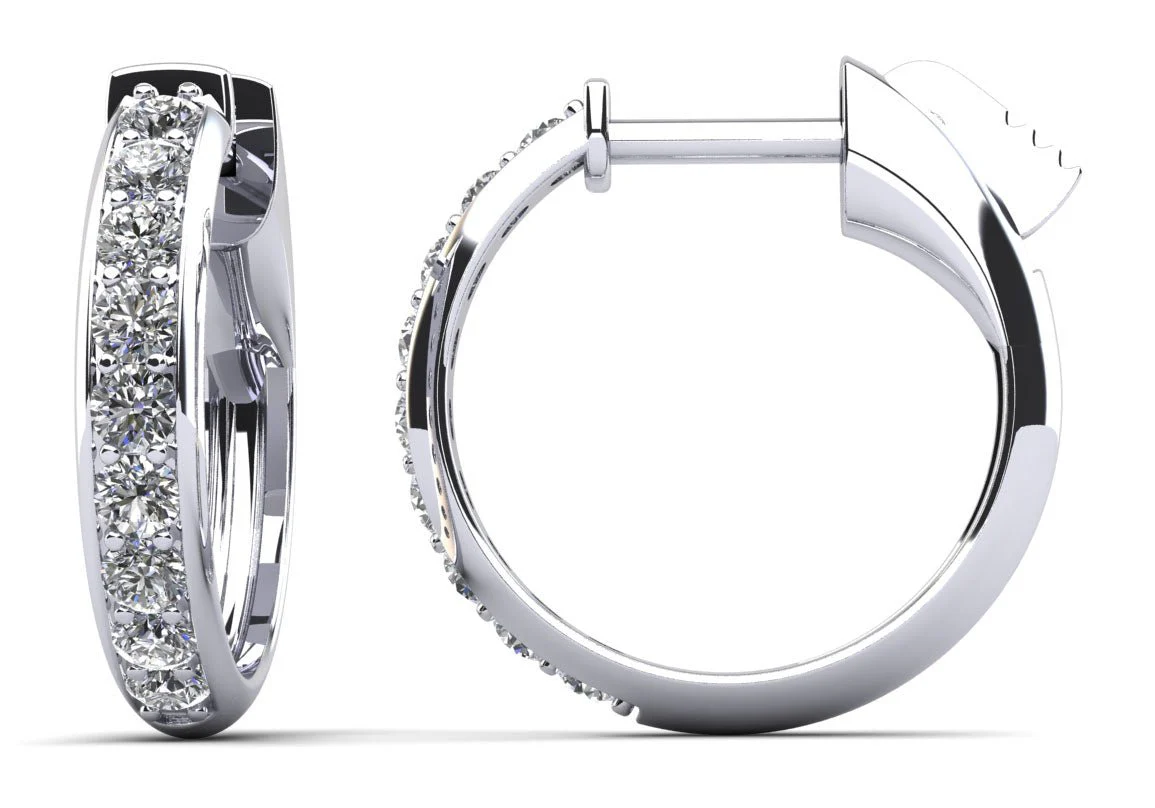 Brilliant Cut Huggie Diamond Hoops Lab-Grown Diamond with 0.45 ct.(finished) 1.8mm