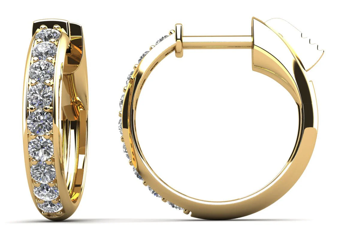 Brilliant Cut Huggie Diamond Hoops Lab-Grown Diamond with 0.45 ct.(finished) 1.8mm - Image 2