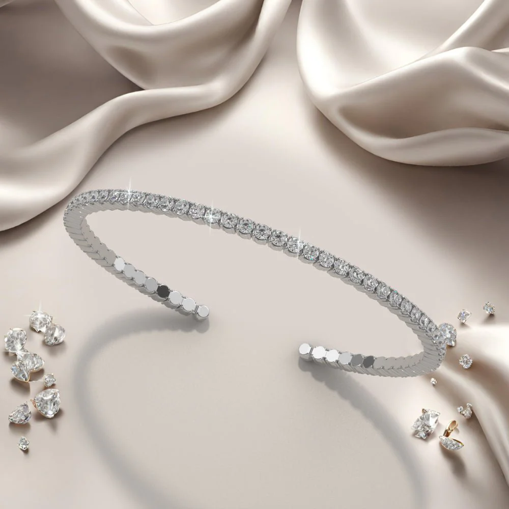 Brilliant Cut Round Diamond Flexible Bangle Diamond with 2.46 ct.(finished) 2.2mm - Image 3