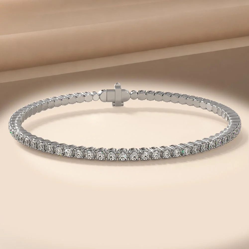 Brilliant Cut Round Flexible Lab-Grown Diamond Bangle with 6.24 ct.(finished) 3.5mm - Image 3