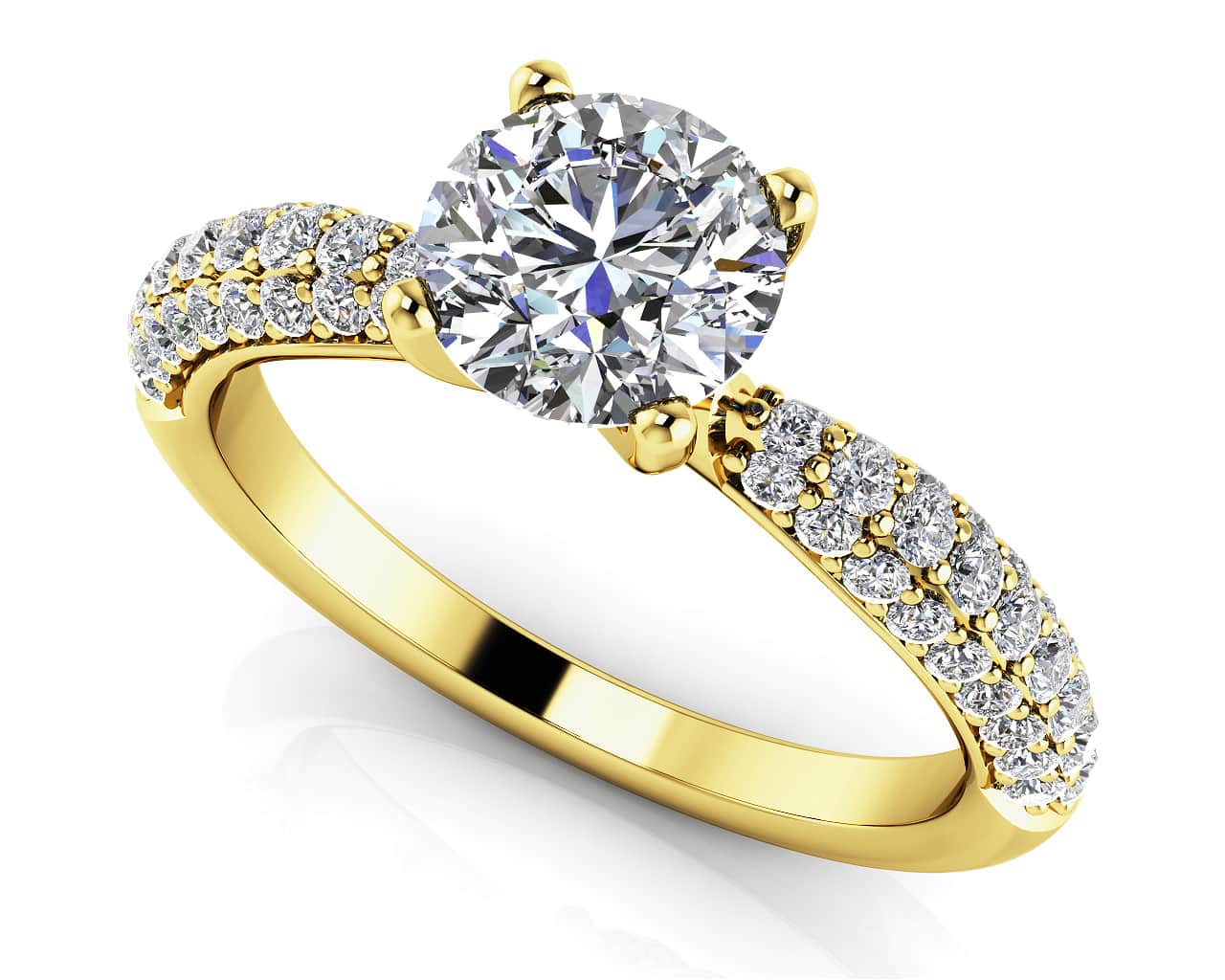 Brilliant Diamond Engagement Ring With Side Stones Diamond with 0.98 ct. (0.50 ct. center diamond) - Image 2