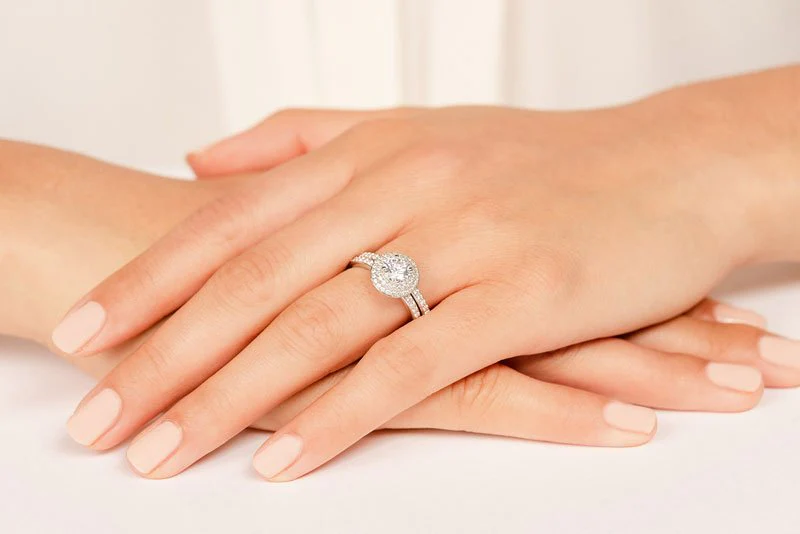 Brilliant Double Halo Diamond Bridal Set Diamond with 1.45 ct. (0.75 ct. center diamond) - Image 5
