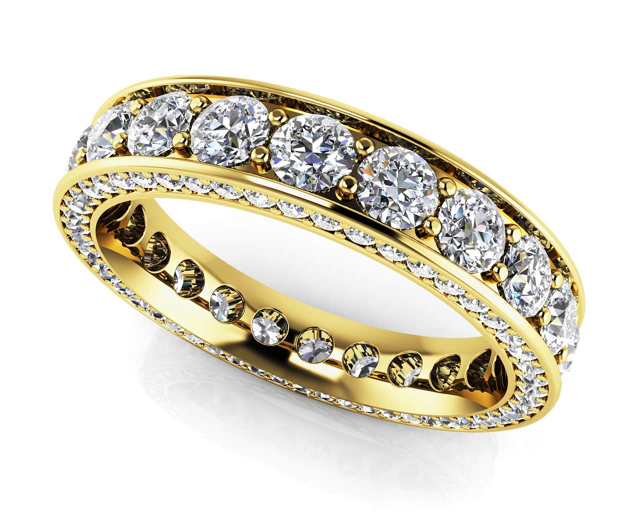 Brilliant Eternity Ring With Side Stones Lab-Grown Diamond  with 3.20 ct.(finished) 1mm, 3.3mm - Image 2