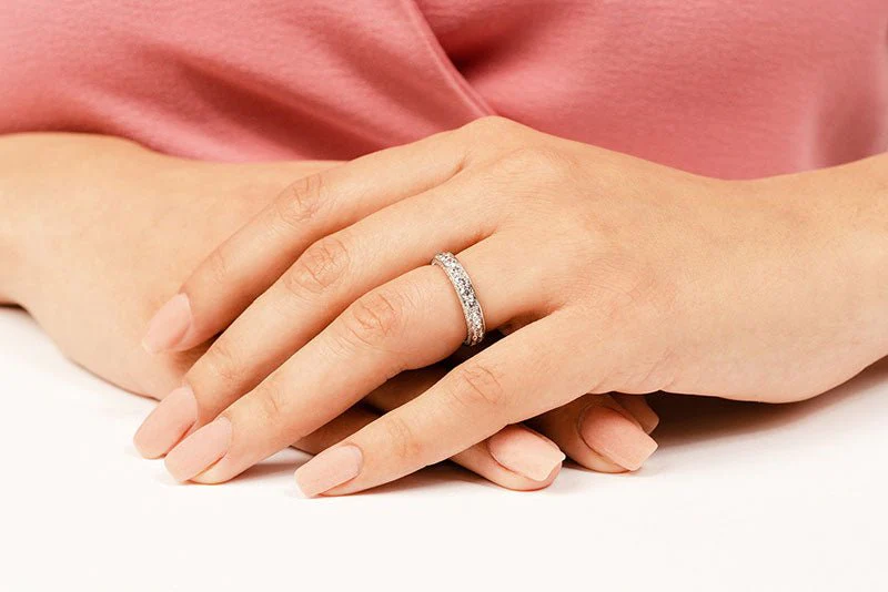 Brilliant Eternity Ring With Side Stones Lab-Grown Diamond  with 3.20 ct.(finished) 1mm, 3.3mm - Image 4