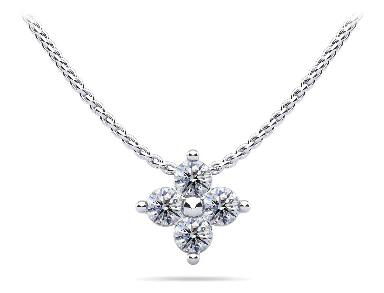 Brilliant Four Lab-Grown Diamond Pendant with 0.24 ct.(finished) 2.5mm