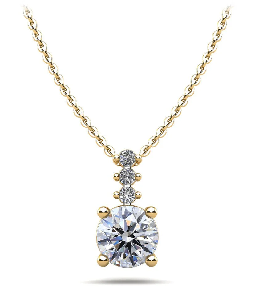 Brilliant Round Drop Diamond Pendant with 1.09 ct.(finished) 1.9mm, 6.5mm - Image 2