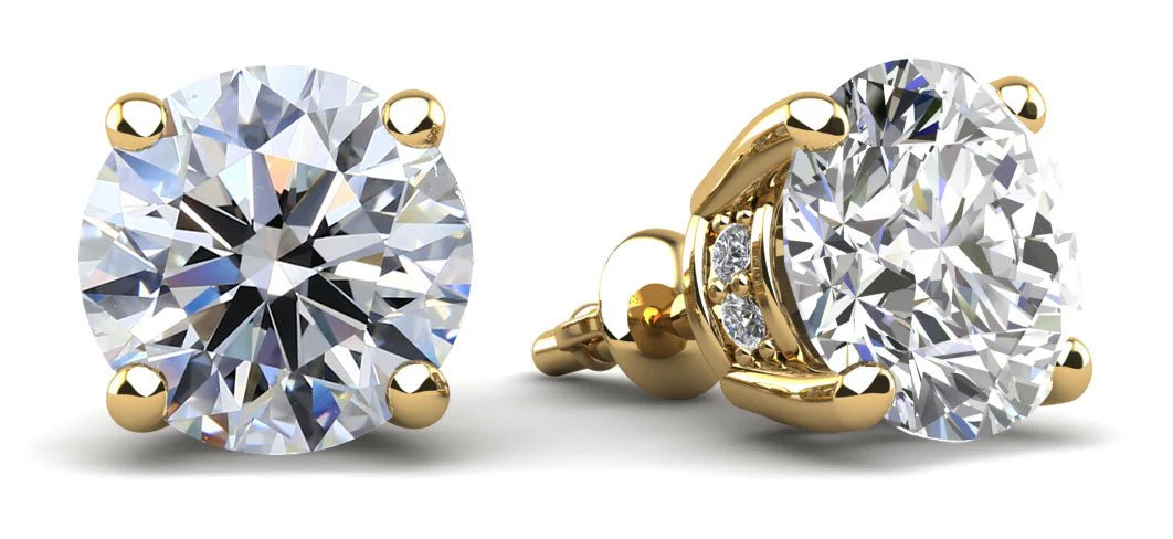 Brilliant Stud Earrings with Side Diamonds Diamond with 3.11 ct. (2X1.50 ct. center diamonds) - Image 2