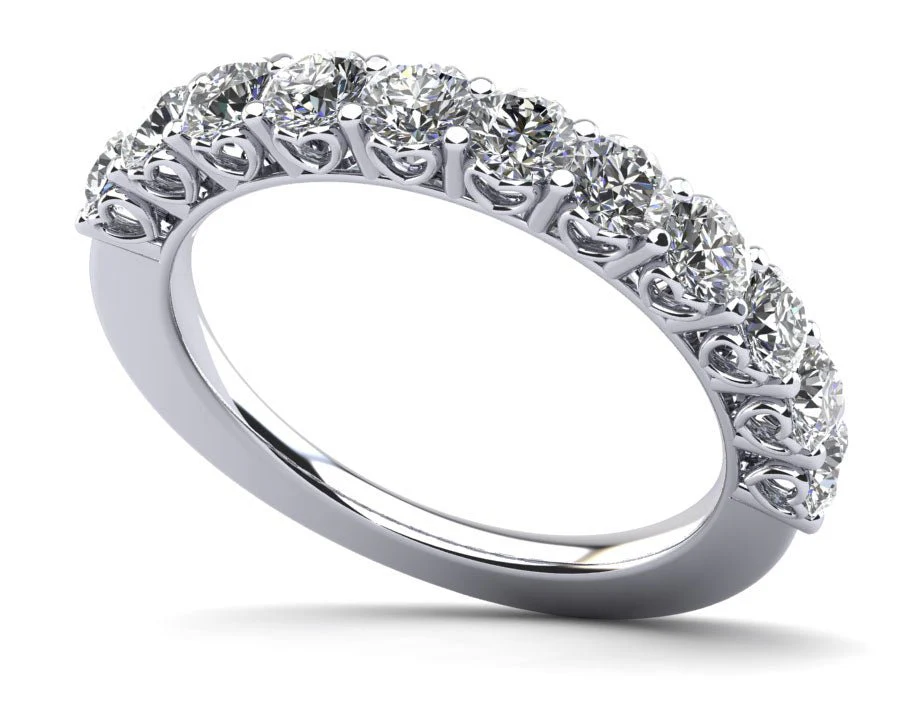 Brilliant Sweetheart Diamond Anniversary Diamond Ring with 1.16 ct.(finished) 3mm