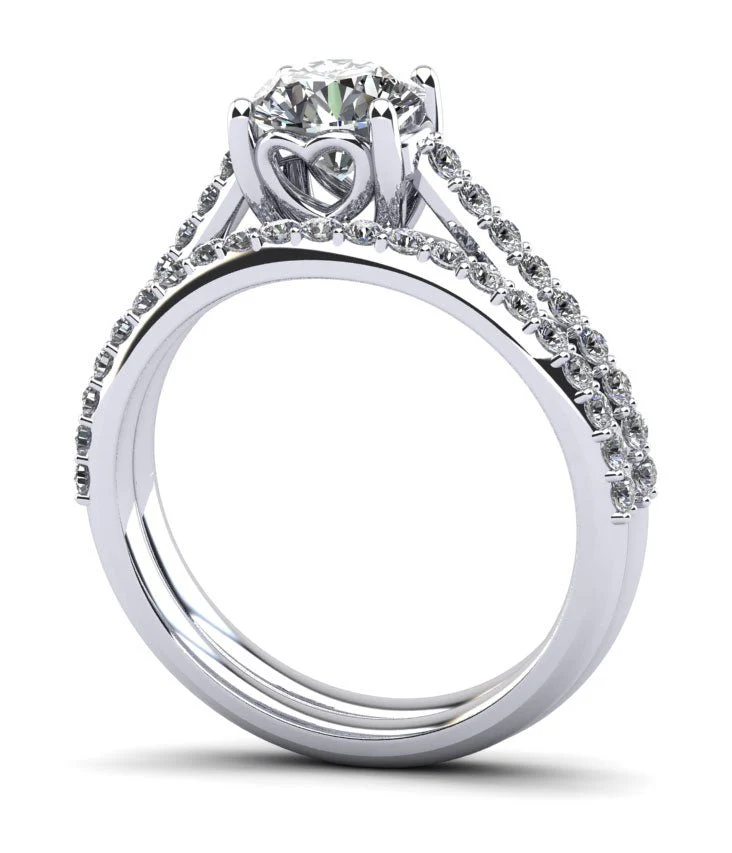 Brilliant Sweetheart Lab-Grown Diamond Bridal Set with 1.01 ct. (0.50 ct. center diamond)