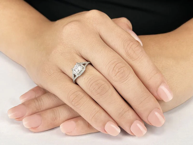 Captivating Diamond Square Frame Lab-Grown Diamond Engagement Ring with 1.27 ct. (1.00 ct. center diamond) - Image 3
