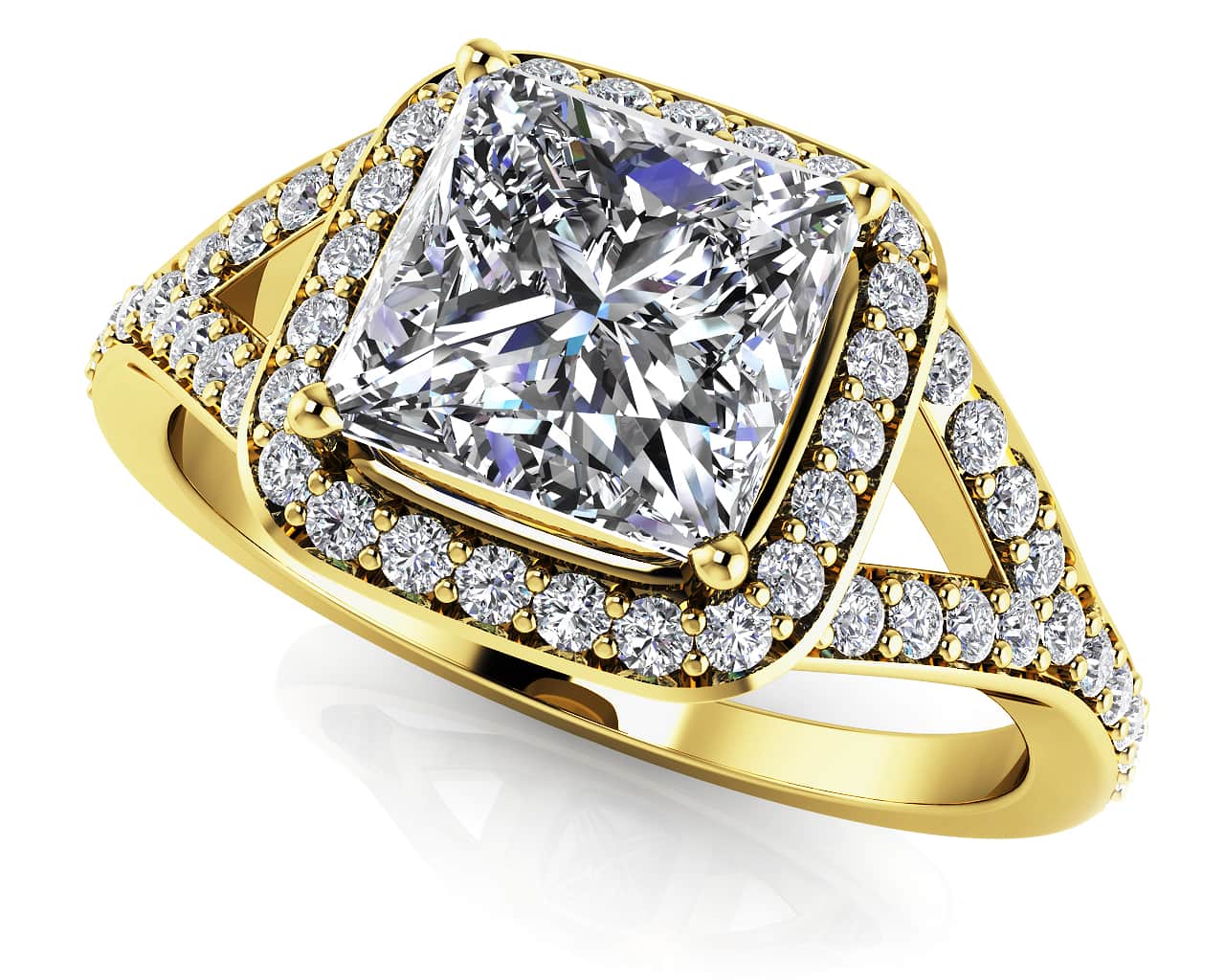 Captivating Diamond Square Frame Lab-Grown Diamond Engagement Ring with 1.50 ct. (1.25 ct. center diamond) - Image 2
