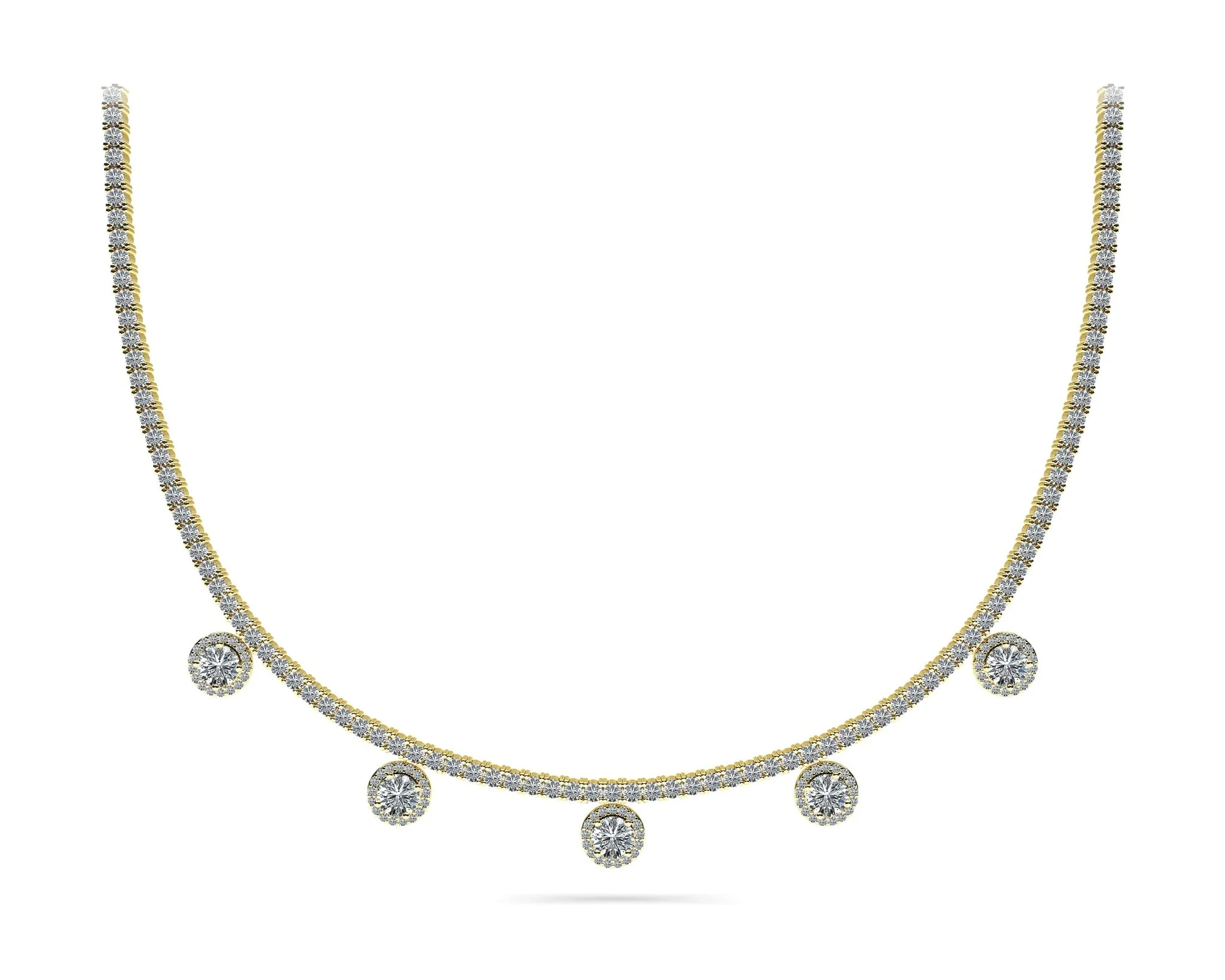 Captivating Diamond Tennis Diamond Necklace with 8.53 ct.(finished) 1mm, 2.2mm, 4.5mm - Image 6