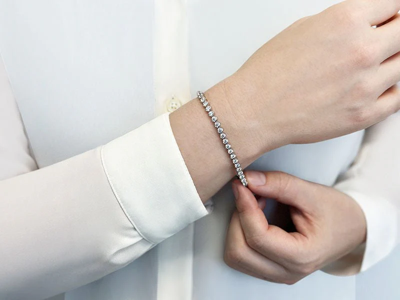 Captivating Shimmer Diamond  Tennis Bracelet with 4.92 ct.(finished) 3.2mm - Image 3