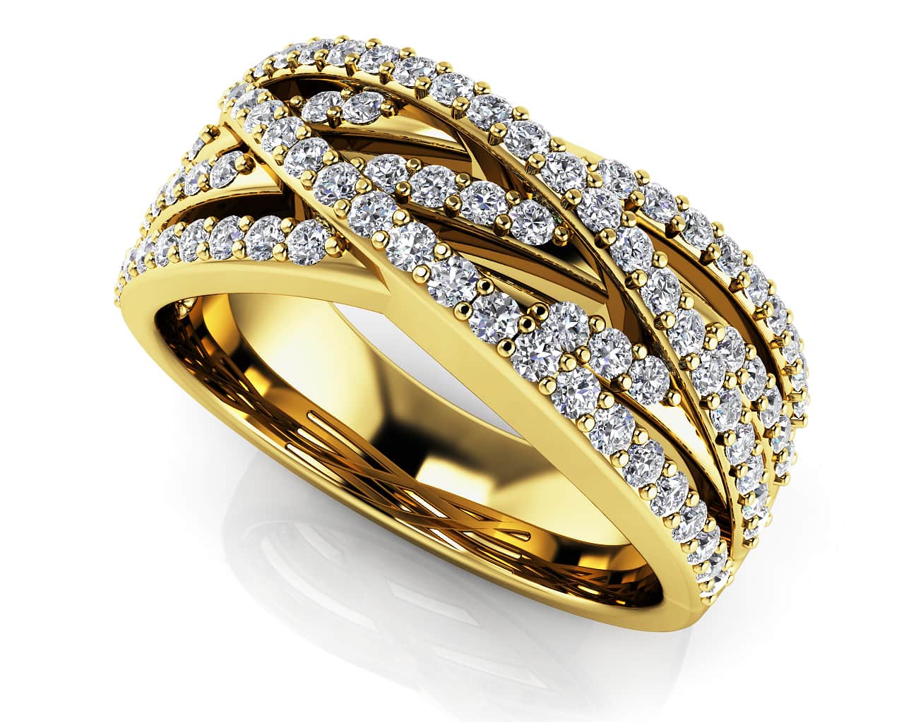 Captivating Woven Band Anniversary Diamond Ring with 0.65 ct.(finished) 1.1mm - Image 2