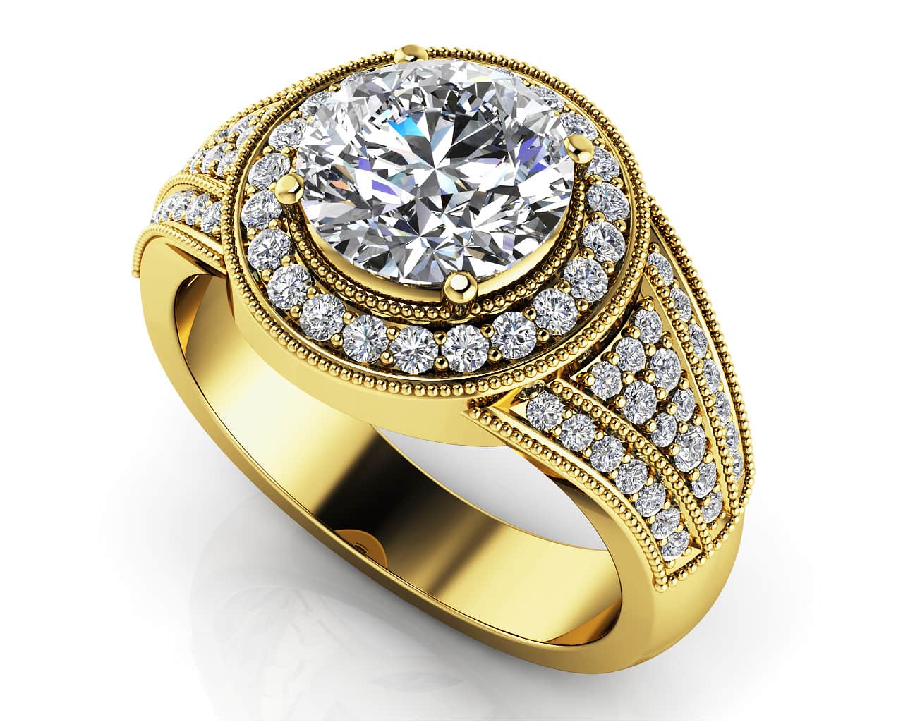 Cascading Lab-Grown Diamond Engagement Ring with 1.56 ct. (0.50 ct. center diamond) - Image 2