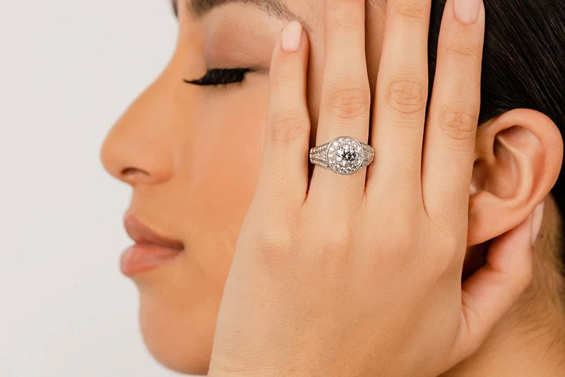 Cascading Lab-Grown Diamond Engagement Ring with 1.56 ct. (0.50 ct. center diamond) - Image 4
