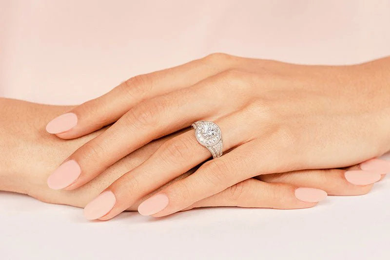 Cascading Lab-Grown Diamond Engagement Ring with 2.50 ct. (2.00 ct. center diamond) - Image 3
