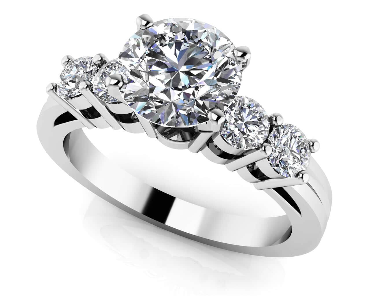 Channel Band Lab-Grown Diamond Engagement Ring with 1.28 ct. (1.00 ct. center diamond)
