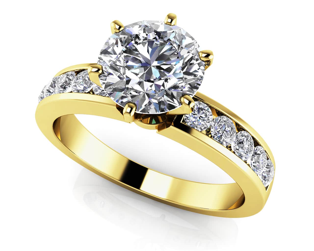 Channel Band Diamond Ring Lab-Grown Diamond  with 1.22 ct. (1.00 ct. center diamond) - Image 2