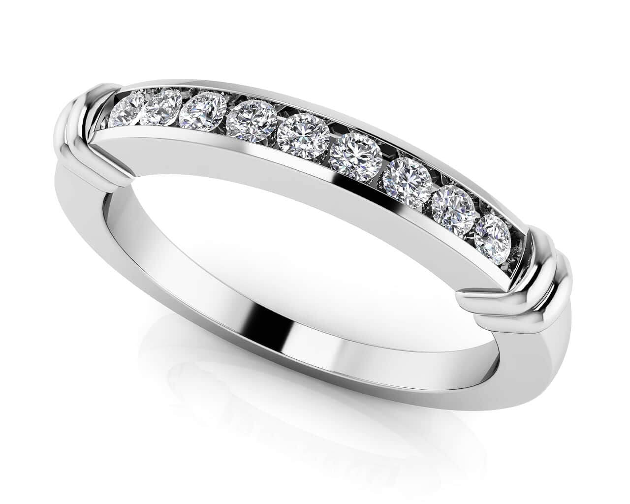 Channel Belt Diamond Band In Lab-Grown Diamond with 0.18 ct.(finished) 1.6mm