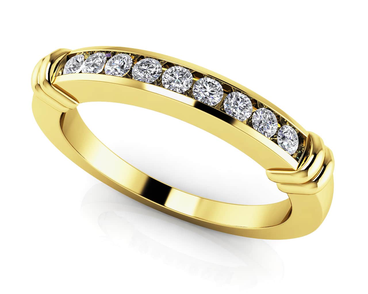 Channel Belt Diamond Band In Lab-Grown Diamond with 0.18 ct.(finished) 1.6mm - Image 2