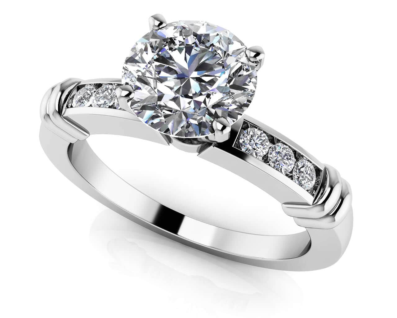 Channel Belt Lab-Grown Diamond Engagement Ring with 0.62 ct. (0.50 ct. center diamond)