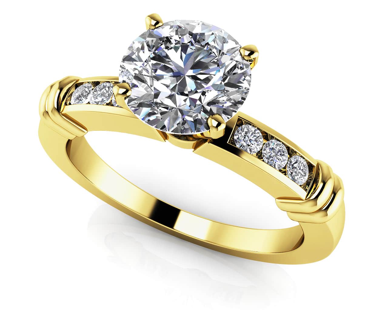 Channel Belt Lab-Grown Diamond Engagement Ring with 0.62 ct. (0.50 ct. center diamond) - Image 2