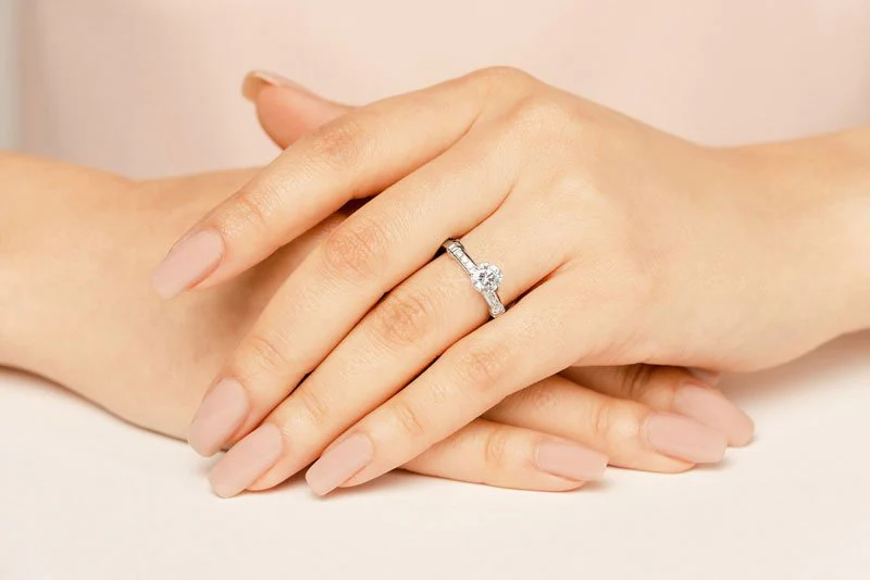 Channel Belt Lab-Grown Diamond Engagement Ring with 0.62 ct. (0.50 ct. center diamond) - Image 3
