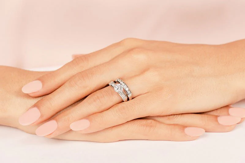 Channel Diamond Flanked Lab-Grown Diamond Bridal Set with 1.41 ct. (1.00 ct. center diamond) - Image 5