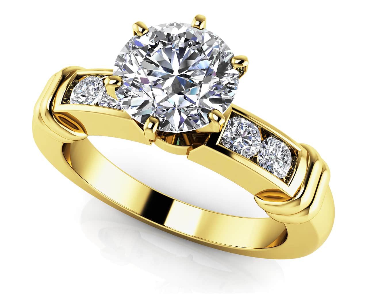 Channel Diamond Flanked Lab-Grown Diamond Engagement Ring with 1.41 ct. (1.25 ct. center diamond) - Image 2
