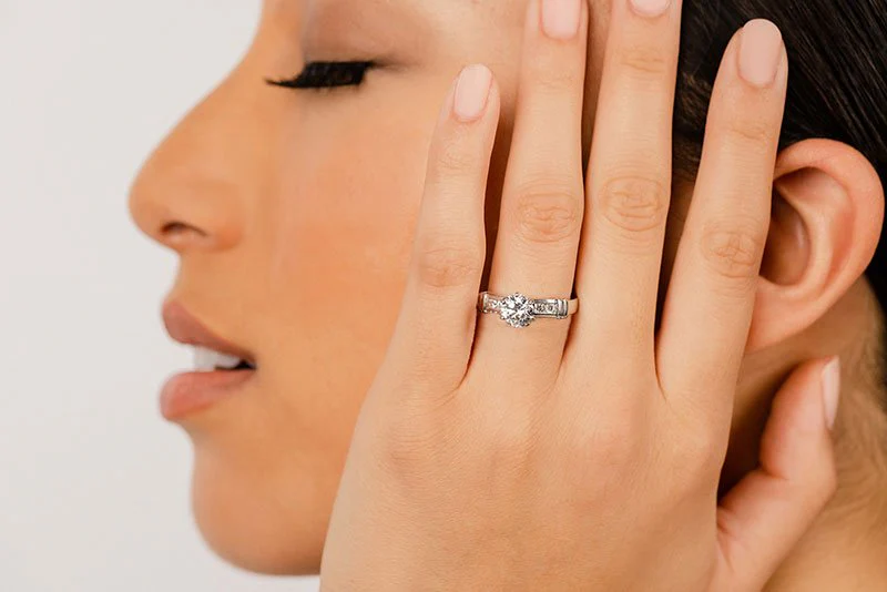 Channel Diamond Flanked Lab-Grown Diamond Engagement Ring with 1.41 ct. (1.25 ct. center diamond) - Image 4