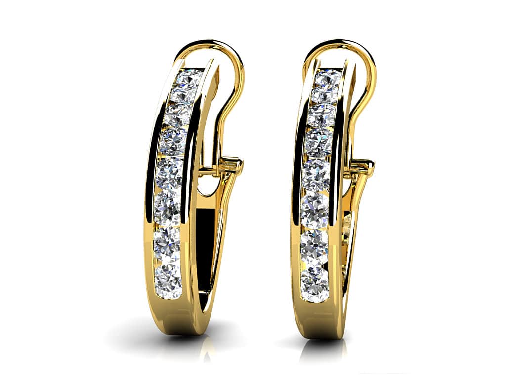 Channel Set Lab-Grown Diamond Hoop Earrings with 1.44 ct.(finished) 2.8mm - Image 2