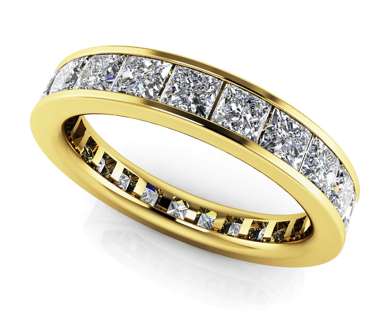 Channel Set Princess Diamond Eternity Band Diamond  with 3.36 ct.(finished) 3.0mm - Image 2