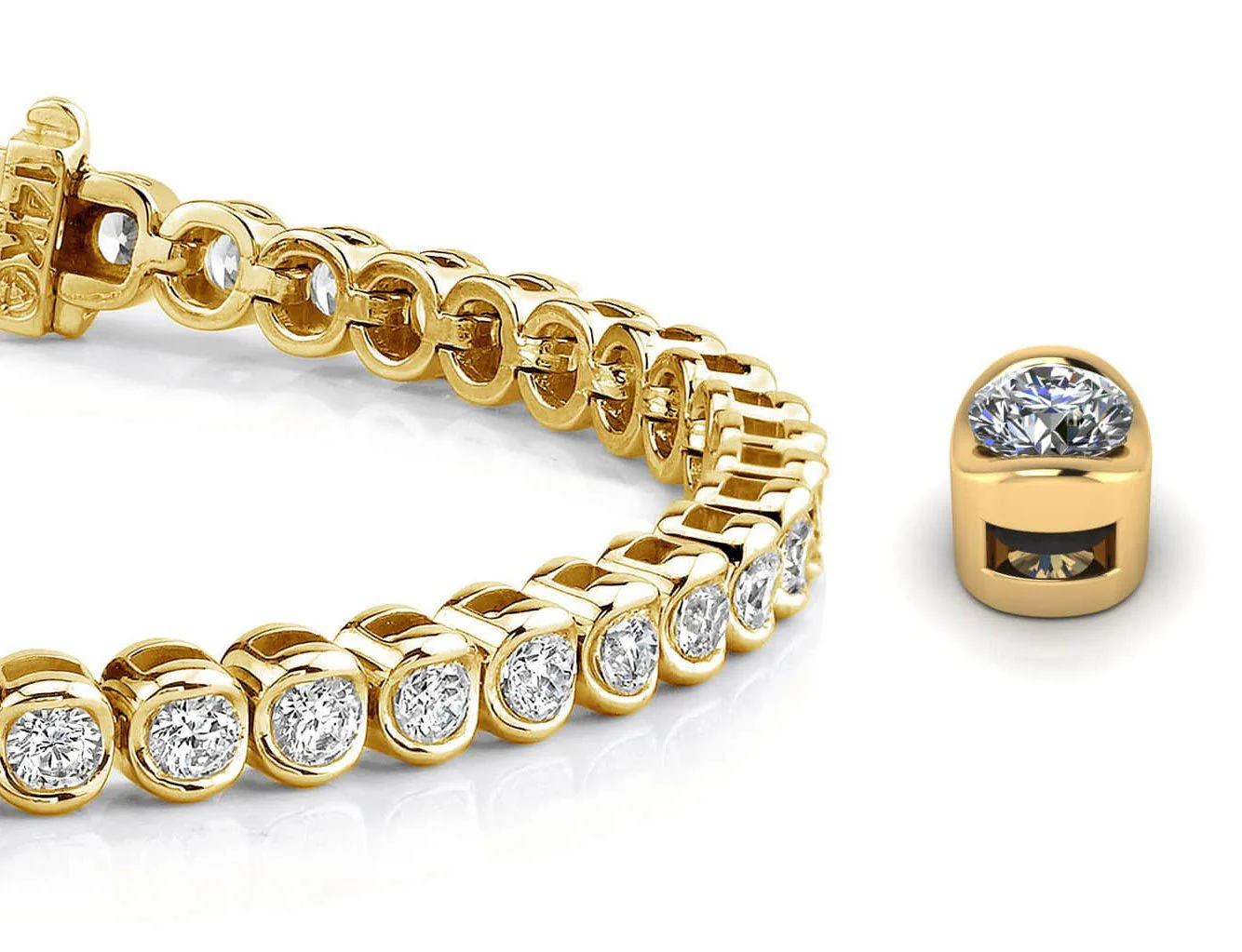 Channel Set Round Diamond Tennis Bracelet with 2.13 ct.(finished) 2.2mm - Image 2