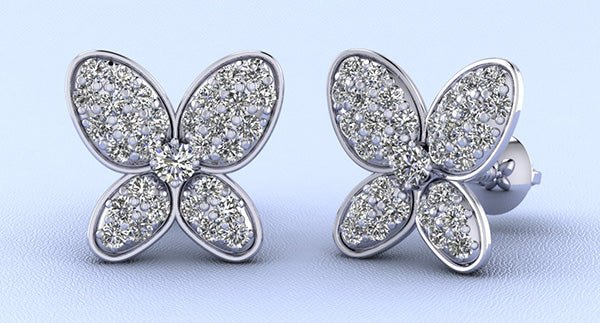 Charming Butterfly Diamond Lab-Grown Diamond Studs  with 0.33 ct.(finished) 1mm, 1.5mm - Image 5