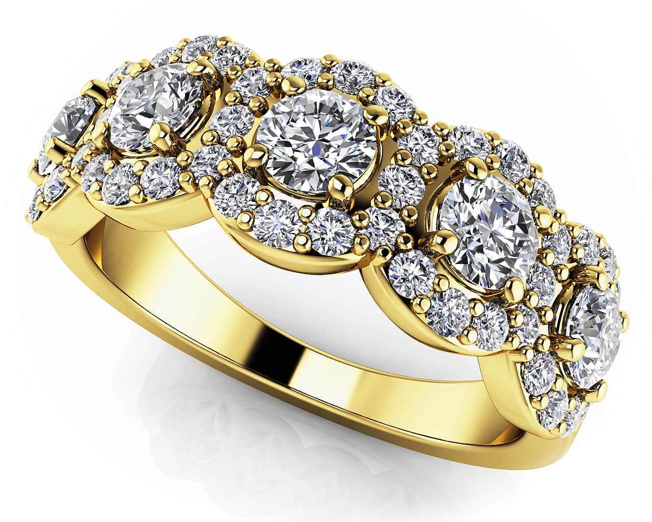 Charming Flowers Anniversary Band Diamond  with 1.08 ct.(finished) 1.3mm, 3.2mm - Image 2