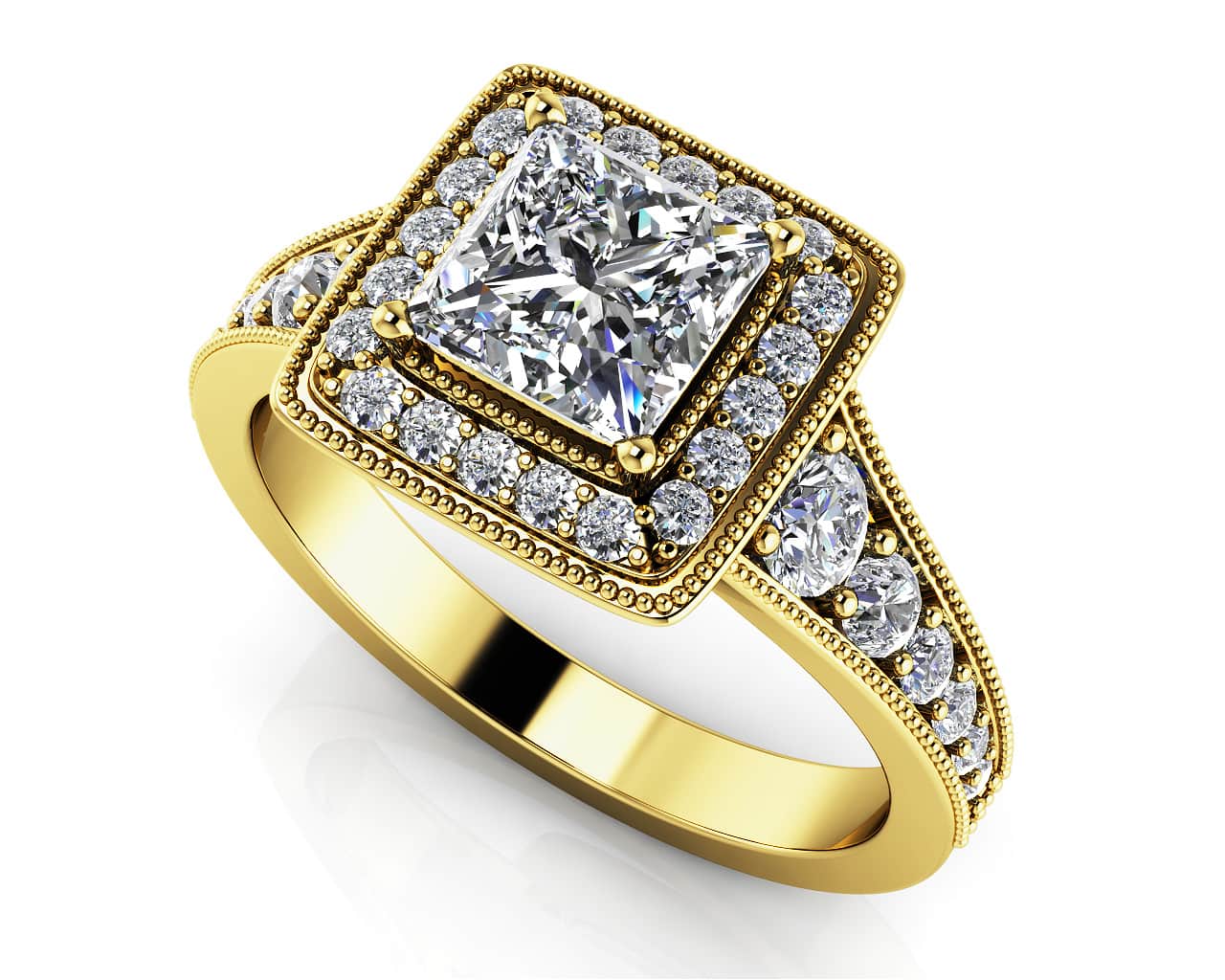 Charming Princess Lab-Grown Diamond Engagement Ring with 1.82 ct. (1.25 ct. center diamond) - Image 2