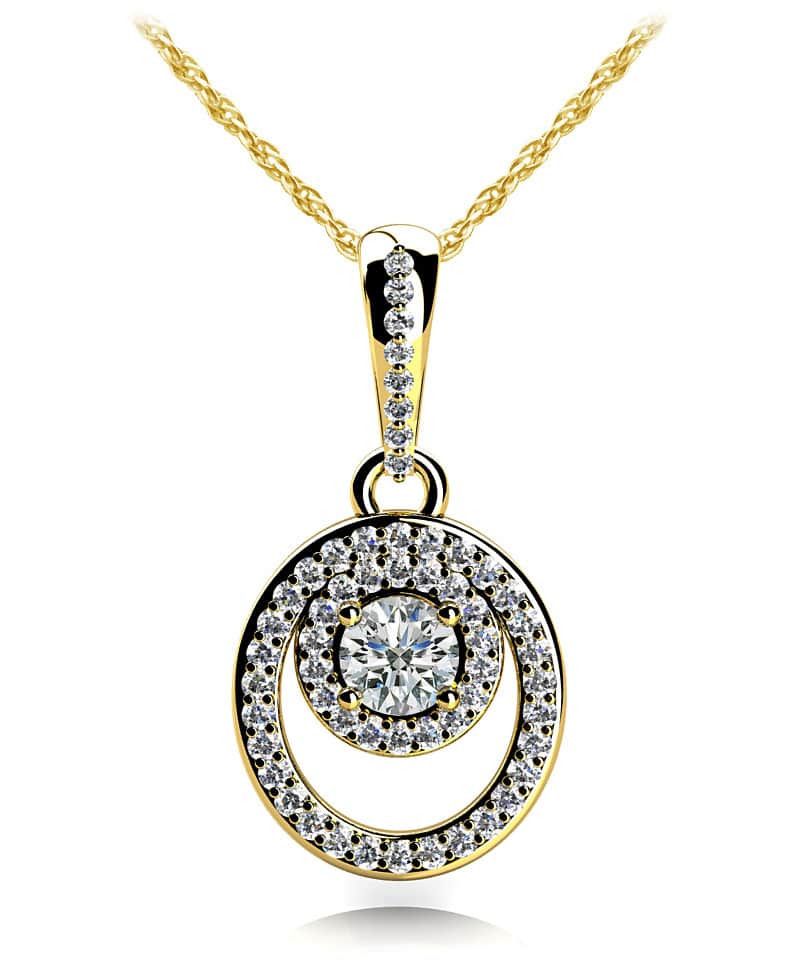 Circle And Oval Lab-Grown Diamond Pendant with 0.94 ct.(finished) 1.1mm, 1.2mm, 5mm - Image 2