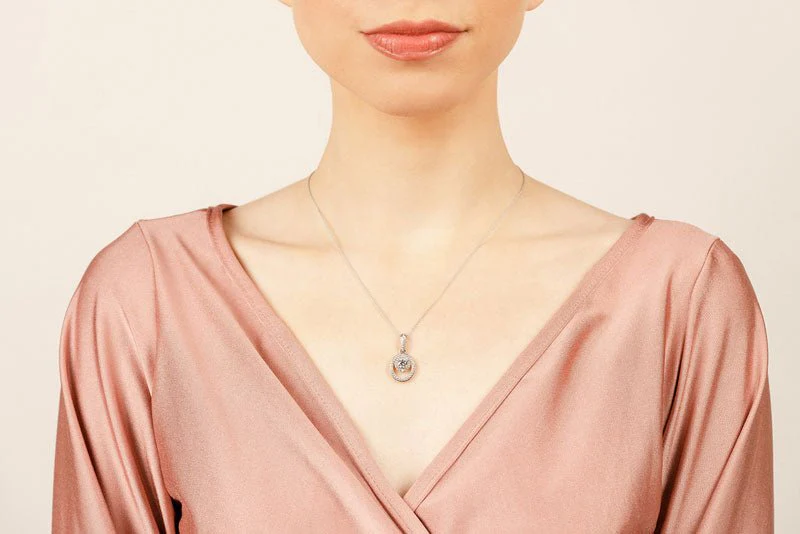 Circle And Oval Lab-Grown Diamond Pendant with 0.94 ct.(finished) 1.1mm, 1.2mm, 5mm - Image 4