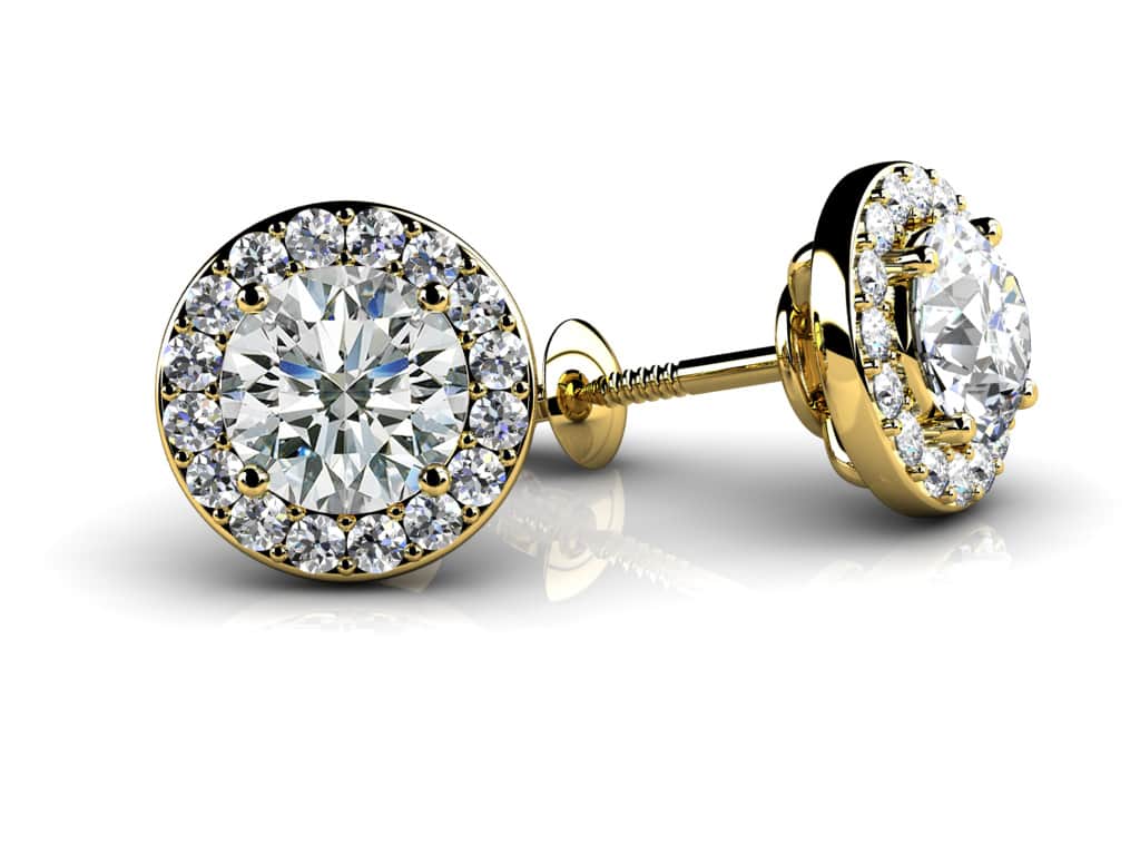 Circle Designer Lab-Grown Diamond Stud Earrings with 0.66 ct. (2X0.25 ct. center diamonds) - Image 2