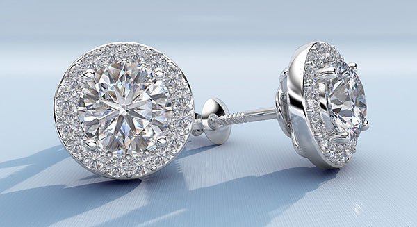 Circle Designer Lab-Grown Diamond Stud Earrings with 1.02 ct. (2X0.40 ct. center diamonds) - Image 4