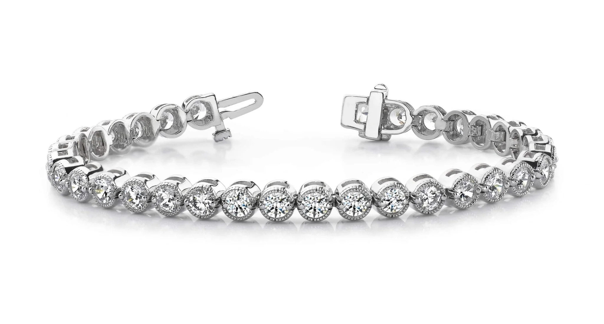 Circle Milgrain Diamond Bracelet with 4.41 ct.(finished) 3mm - Image 4