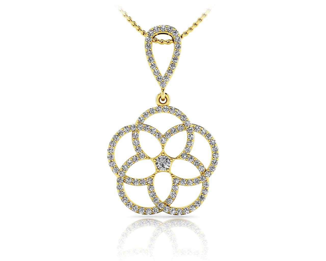 Circles Of Love Diamond Pendant with 1.12 ct.(finished) 1.2mm, 1.3mm, 3mm - Image 2