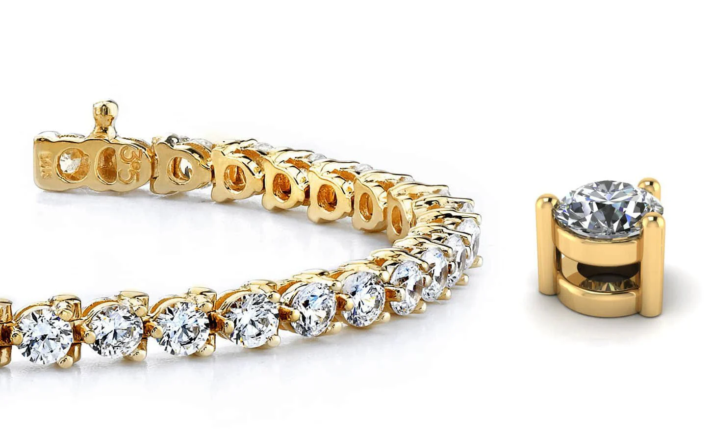 Classic 3 Prong Diamond Tennis Bracelet with 2.16 ct.(finished) 2.0mm - Image 2