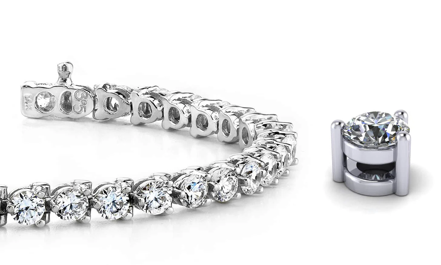 Classic 3 Prong Diamond Tennis Bracelet with 7.80 ct.(finished) 3.75mm