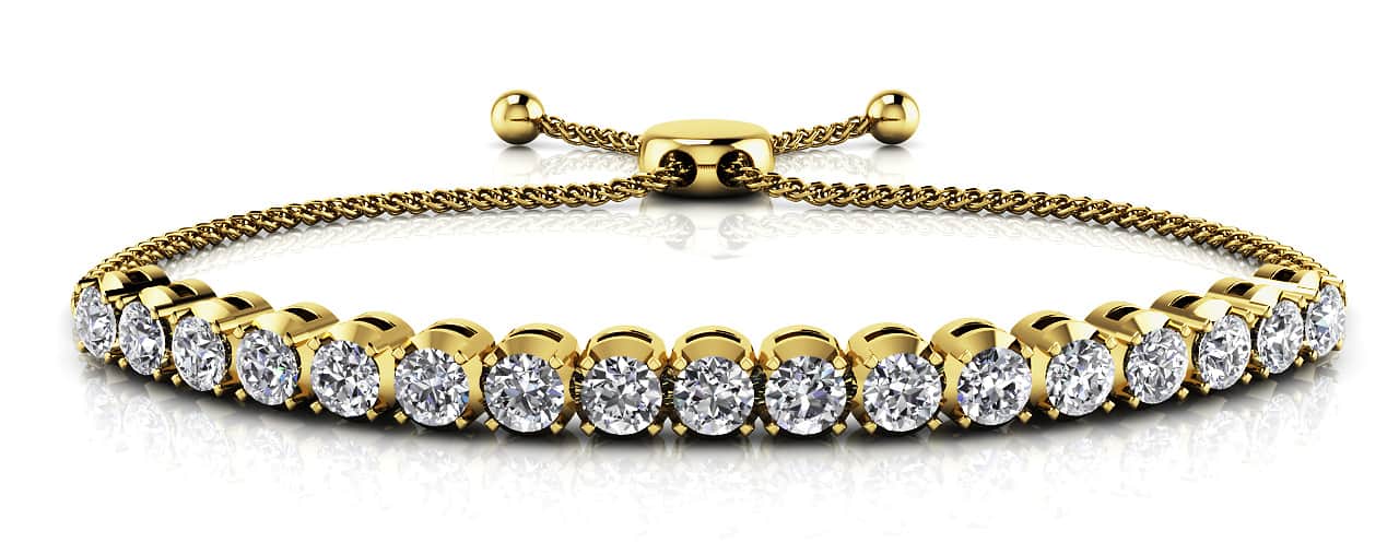 Classic 4 Prong Adjustable Lab-Grown Diamond Bracelet with 2.56 ct.(finished) 3.5mm - Image 2