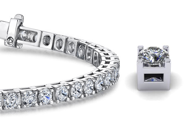 Classic 4 Prong Diamond Tennis Bracelet with 7.98 ct.(finished) 3.75mm